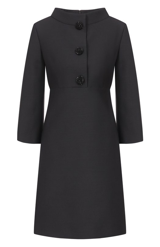 Платье из шерсти и шелка Valentino 8B3VAHS0/1CF Чёрный 8B3VAHS0/1CF