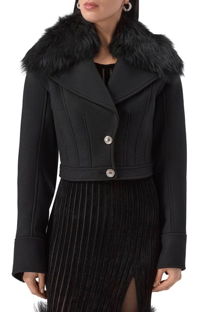 Шерстяное полупальто BLUMARINE черного цвета по цене 187500 руб., арт. 4S036A, фото 3 Шерстяное полупальто BLUMARINE, арт. 4S036A, фото 3