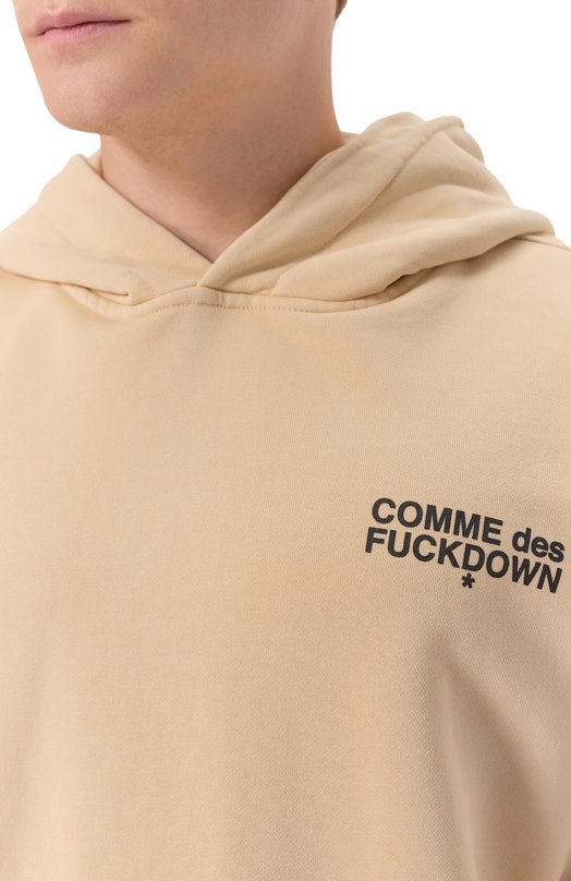 Хлопковое худи Comme des Fuckdown CFABM01740 Бежевый  CFABM01740 Фото 5