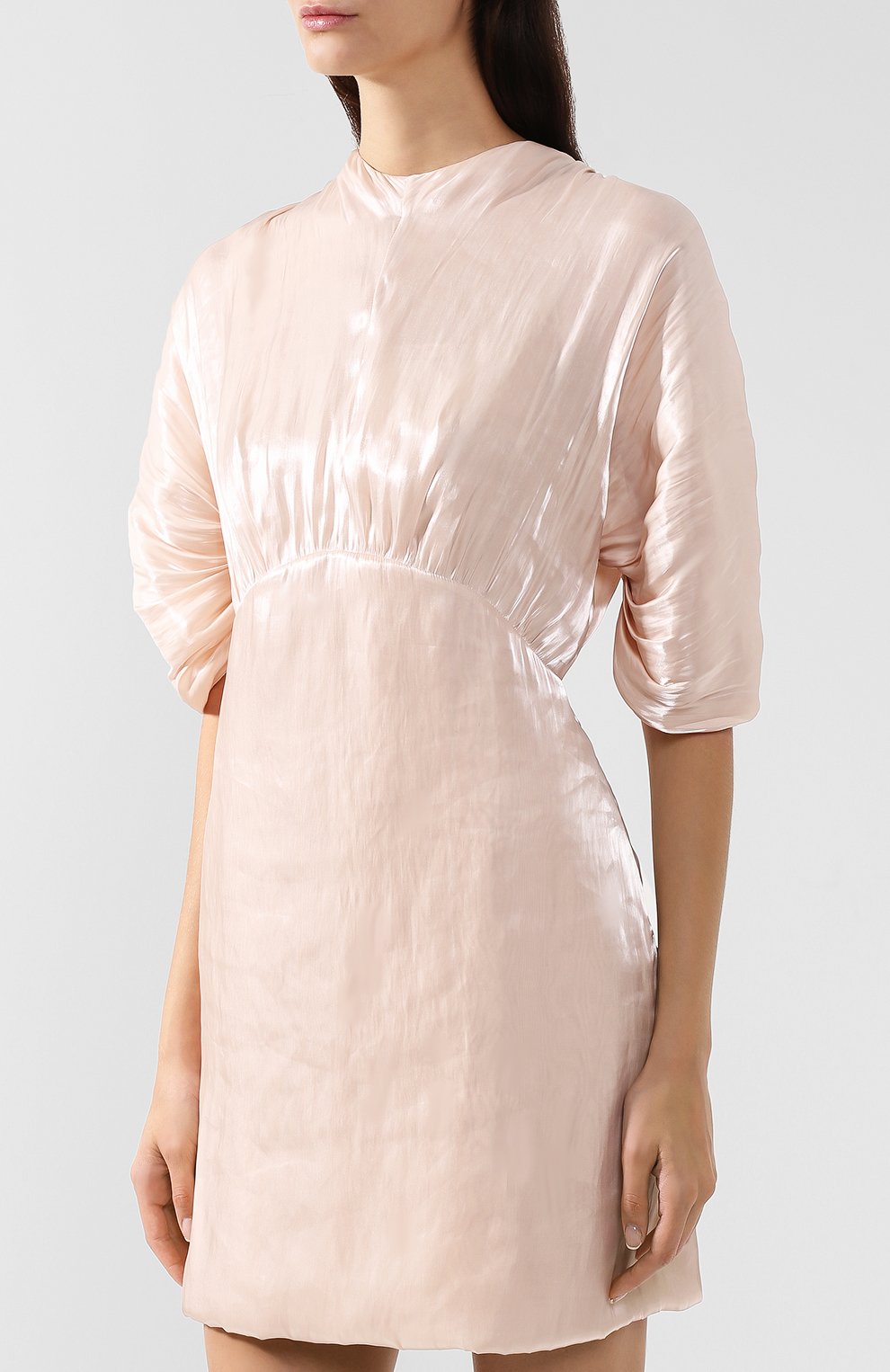 Однотонное мини-платье с воротником-стойкой PRADA, арт. P36U6-1RZO-F0442, фото 3