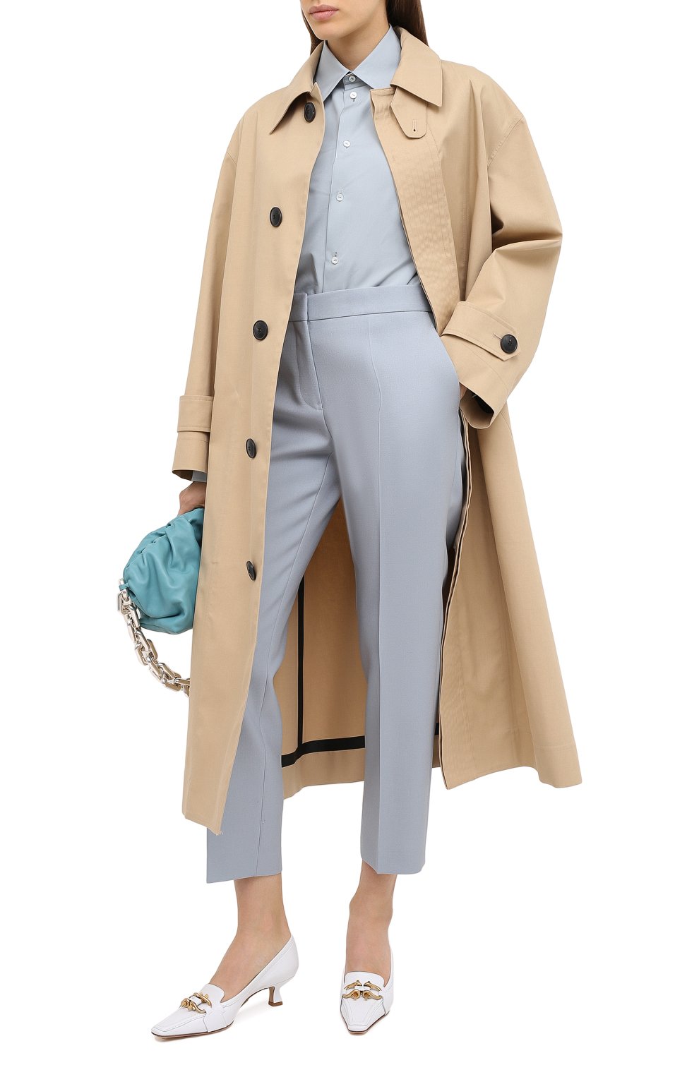 Шерстяные брюки JIL SANDER голубого цвета по цене 93750 руб., арт. JSPR300720-WR201000, фото 2 Шерстяные брюки JIL SANDER, арт. JSPR300720-WR201000, фото 2