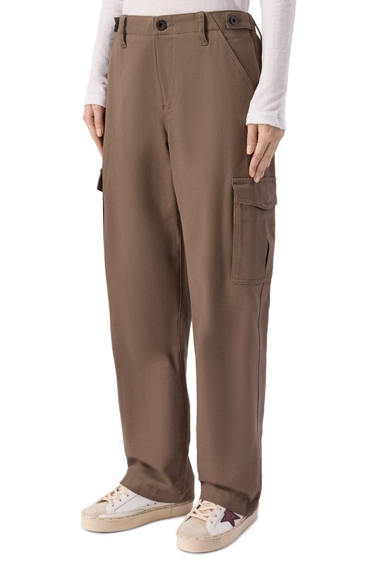 Хлопковые брюки-карго James Perse WCAS1063 Бежевый  WCAS1063 Фото 3