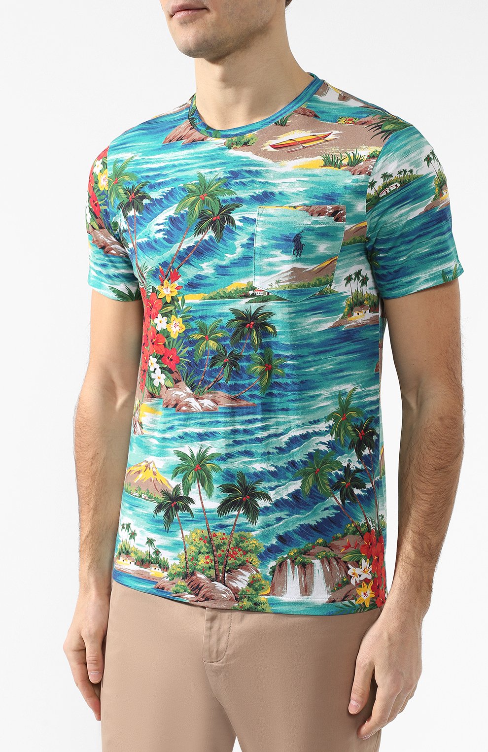 Хлопковая футболка  POLO RALPH LAUREN, арт. 710740899, фото 3