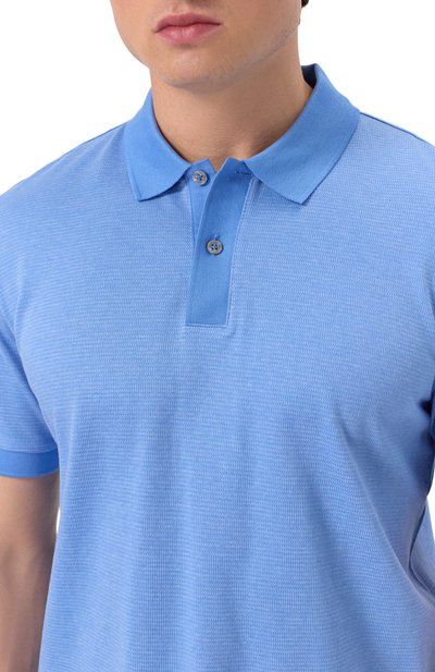 Хлопковое поло BOSS голубого цвета по цене 19500 руб., арт. 50532246, фото 5 Хлопковое поло BOSS, арт. 50532246, фото 5