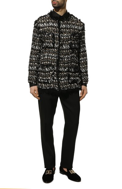 Текстильные лоферы leonardo DOLCE & GABBANA черного цвета по цене 87650 руб., арт. A50467/A6808, фото 2 Текстильные лоферы leonardo DOLCE & GABBANA, арт. A50467/A6808, фото 2