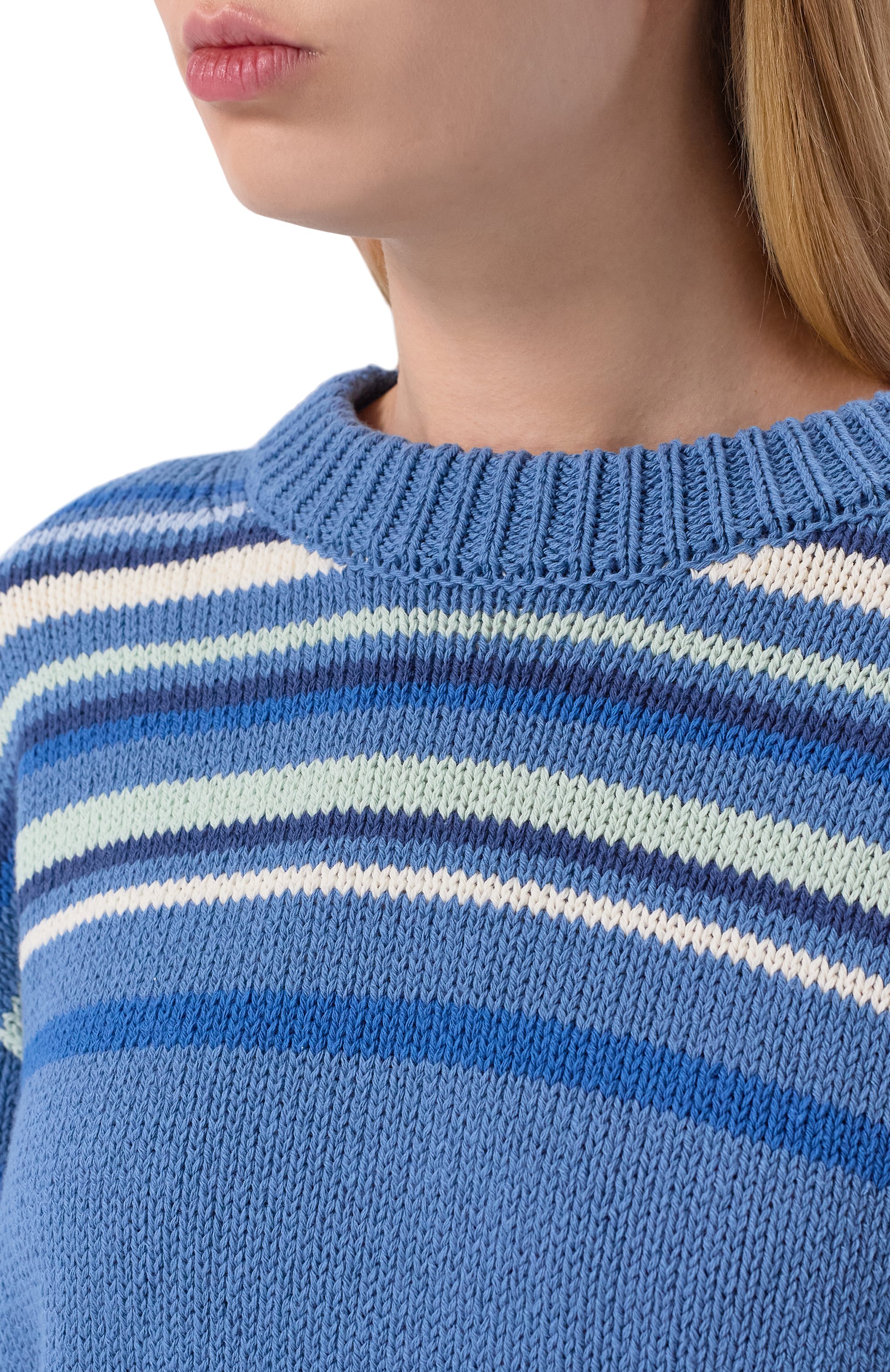 Хлопковый свитер 12 STOREEZ синего цвета по цене 17000 руб., арт. 137159, фото 5 Хлопковый свитер 12 STOREEZ, арт. 137159, фото 5