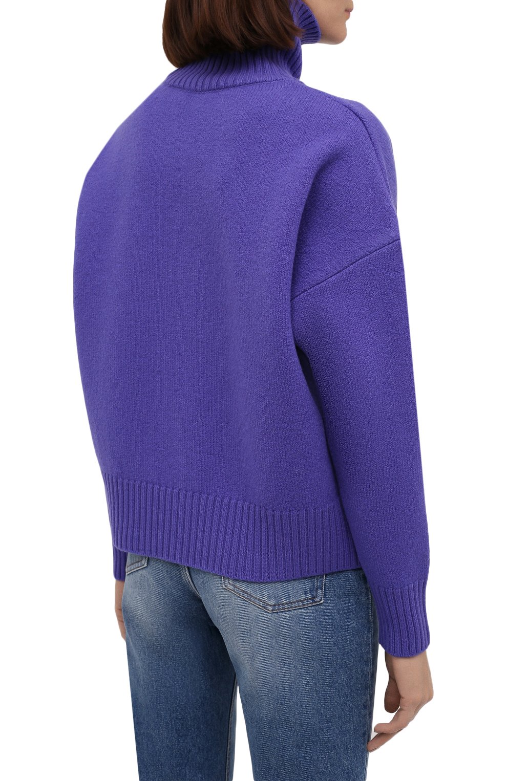Шерстяной свитер AMI фиолетового цвета по цене 39400 руб., арт. H20FK203.018, фото 4 Шерстяной свитер AMI, арт. H20FK203.018, фото 4
