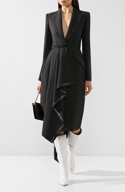 Шерстяное пальто ALEXANDER MCQUEEN темно-серого цвета по цене 323500 руб., арт. 594017/QJAAN, фото 2 Шерстяное пальто ALEXANDER MCQUEEN, арт. 594017/QJAAN, фото 2