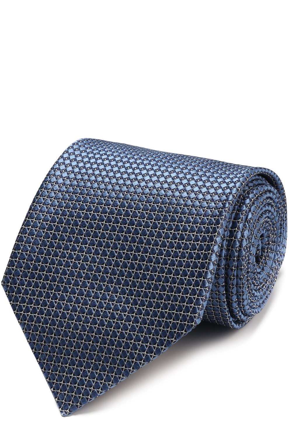 Шелковый галстук с узором ZEGNA синего цвета по цене 17950 руб., арт. Z9D391XW, фото 1 Шелковый галстук с узором ZEGNA, арт. Z9D391XW, фото 1