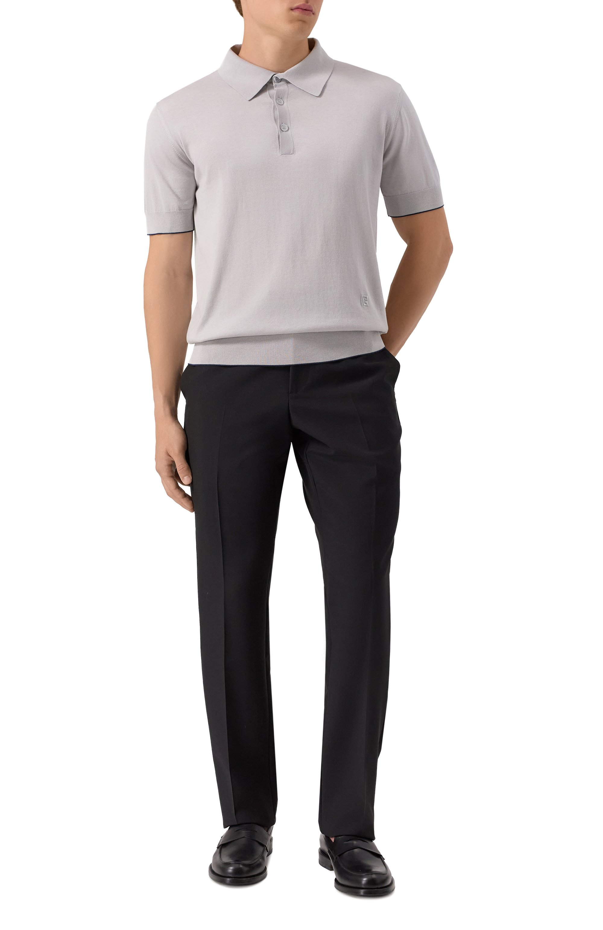 Поло из шелка и хлопка BALMAIN, арт. FH1GB020/KI73, фото 2