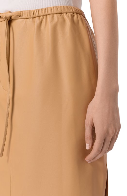 Кожаная юбка 12 STOREEZ 136339 Бежевый  136339 Фото 5