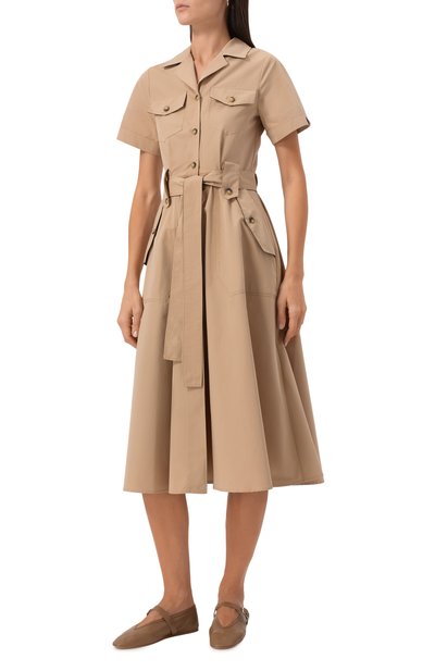 Хлопковое платье BEATRICE .B бежевого цвета по цене 39950 руб., арт. 25FE6482P0P23, фото 3 Хлопковое платье BEATRICE .B, арт. 25FE6482P0P23, фото 3