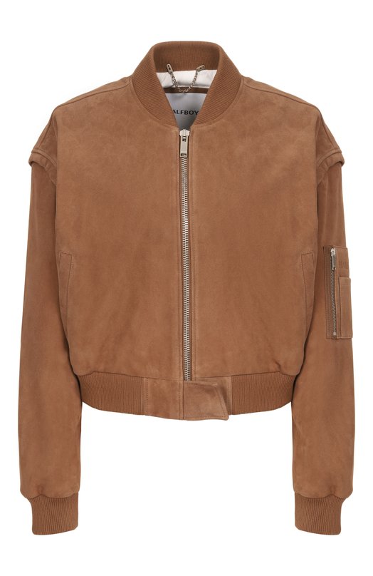 Замшевый бомбер Halfboy HS261WL084 LT006/B0MBER CR0P Коричневый HS261WL084 LT006/B0MBER CR0P