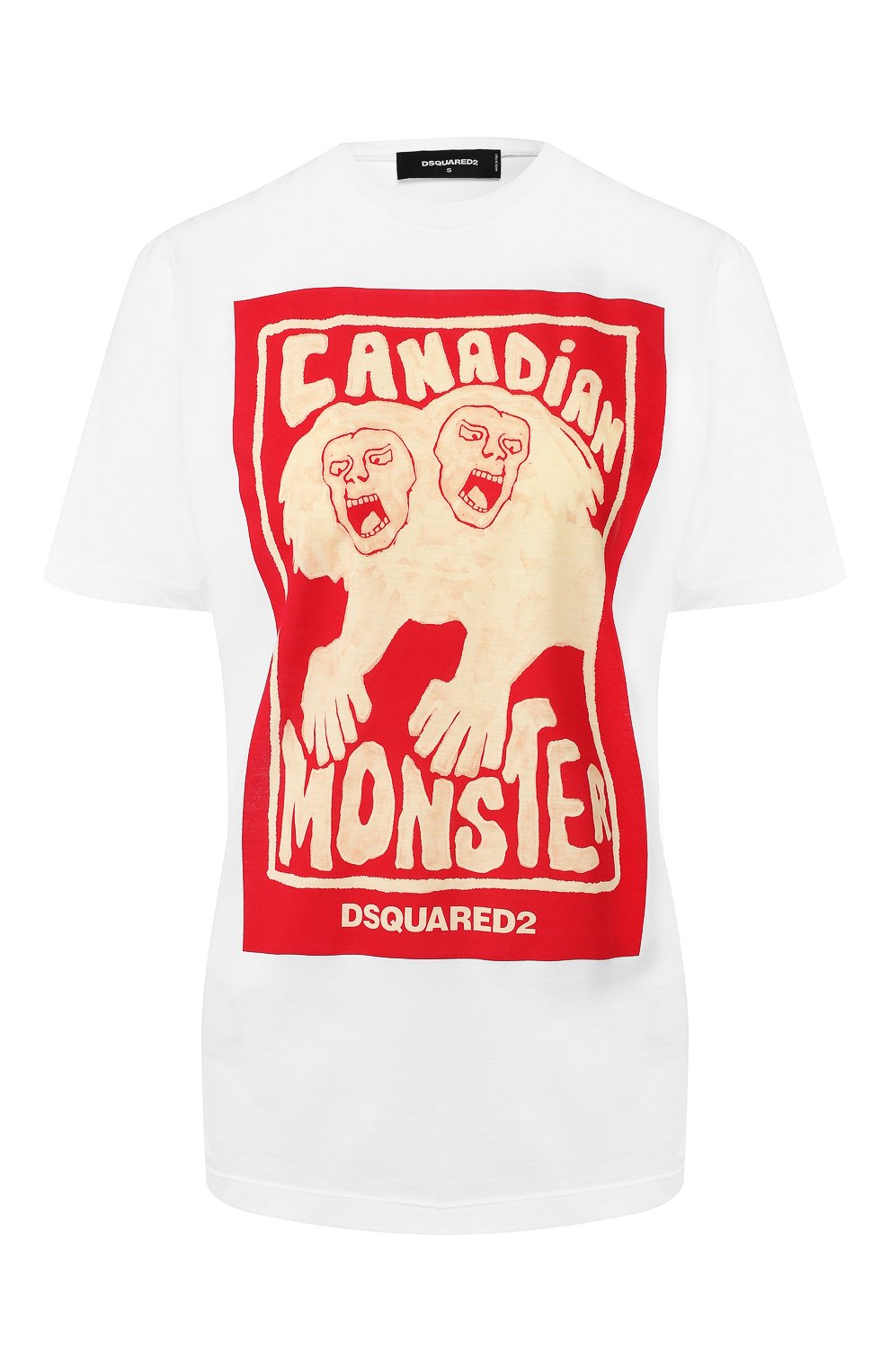 Хлопковая футболка DSQUARED2 белого цвета по цене 25750 руб., арт. S72GD0146/S21600, фото 1 Хлопковая футболка DSQUARED2, арт. S72GD0146/S21600, фото 1