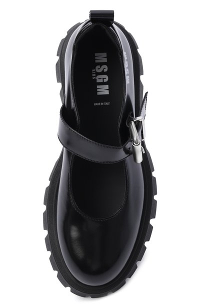 Кожаные туфли MSGM KIDS черного цвета по цене 28200 руб., арт. 84001/VAR1_001, фото 4 Кожаные туфли MSGM KIDS, арт. 84001/VAR1_001, фото 4