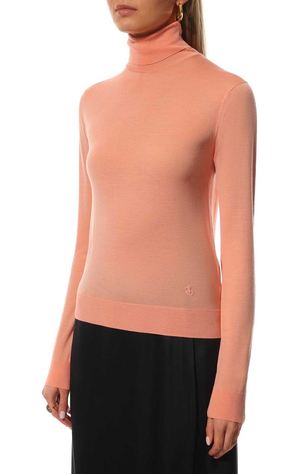 Шерстяная водолазка JIL SANDER кораллового цвета по цене 99500 руб., арт. JSCU753301-WUY20008, фото 3 Шерстяная водолазка JIL SANDER, арт. JSCU753301-WUY20008, фото 3