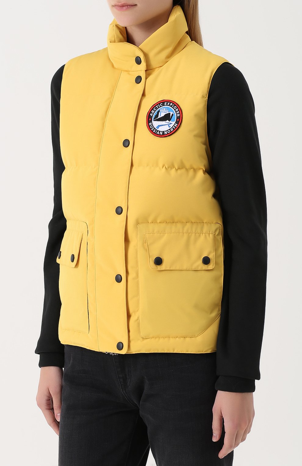 Пуховый стеганый жилет с логотипом бренда ARCTIC EXPLORER, арт. INDIG_YELLOW_W, фото 3