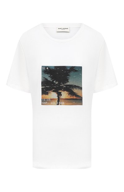 Женская хлопковая футболка SAINT LAURENT, арт. 646190/Y36AD