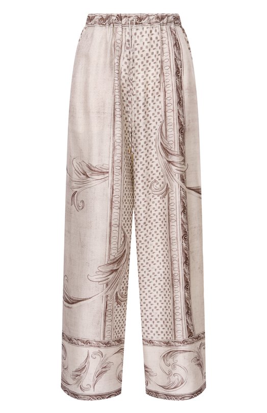 Шелковые брюки Max Mara MXMRIVE Кремовый MXMRIVE