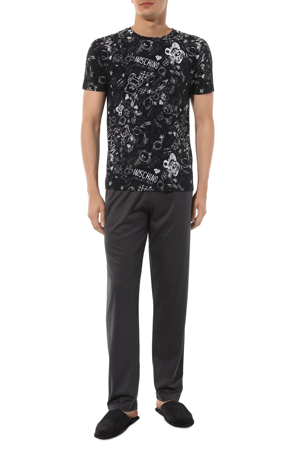 Хлопковая футболка MOSCHINO черного цвета по цене 10550 руб., арт. A0708/4412, фото 2 Хлопковая футболка MOSCHINO, арт. A0708/4412, фото 2
