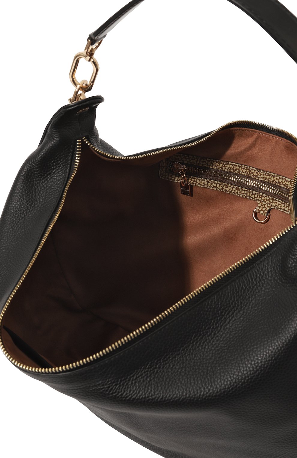 Сумка oyster hobo large BORBONESE черного цвета по цене 78200 руб., арт. 923739, фото 5 Сумка oyster hobo large BORBONESE, арт. 923739, фото 5