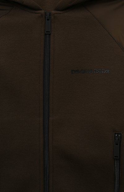 Толстовка из вискозы DSQUARED2 хаки цвета по цене 28450 руб., арт. DQ2461/D0A9Q, фото 3 Толстовка из вискозы DSQUARED2, арт. DQ2461/D0A9Q, фото 3