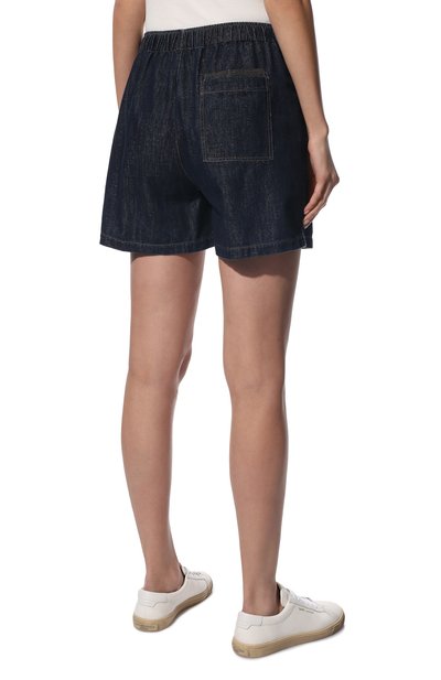 Джинсовые шорты BRUNELLO CUCINELLI темно-синего цвета по цене 94800 руб., арт. MH197HN499, фото 4 Джинсовые шорты BRUNELLO CUCINELLI, арт. MH197HN499, фото 4