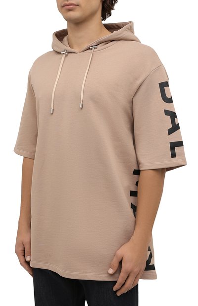 Хлопковое худи BALMAIN бежевого цвета по цене 69950 руб., арт. XH1JL000/BB15, фото 3 Хлопковое худи BALMAIN, арт. XH1JL000/BB15, фото 3