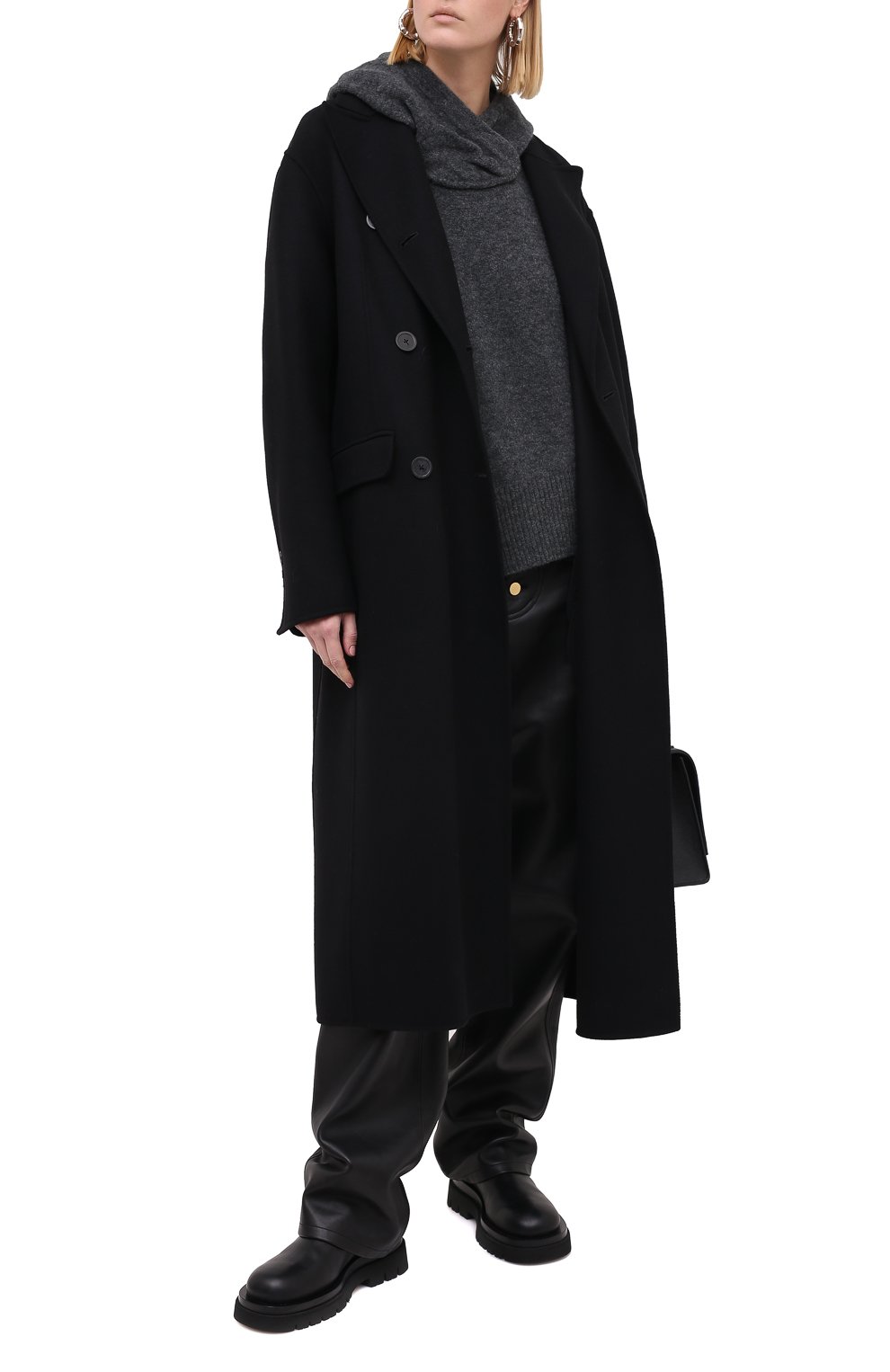 Шерстяное пальто ANN DEMEULEMEESTER, арт. 2002-1112-P-205-099, фото 3