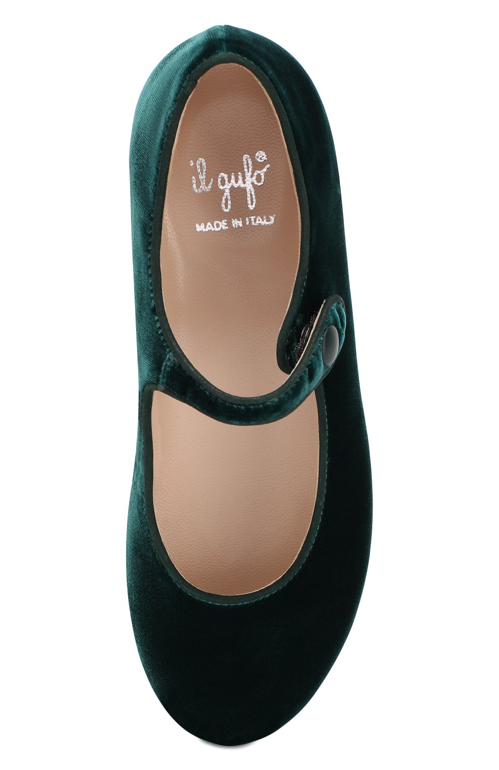 Бархатные туфли с перемычкой IL GUFO темно-зеленого цвета по цене 19900 руб., арт. G296/VELLUT0 ACC0PP./35-42, фото 4 Бархатные туфли с перемычкой IL GUFO, арт. G296/VELLUT0 ACC0PP./35-42, фото 4