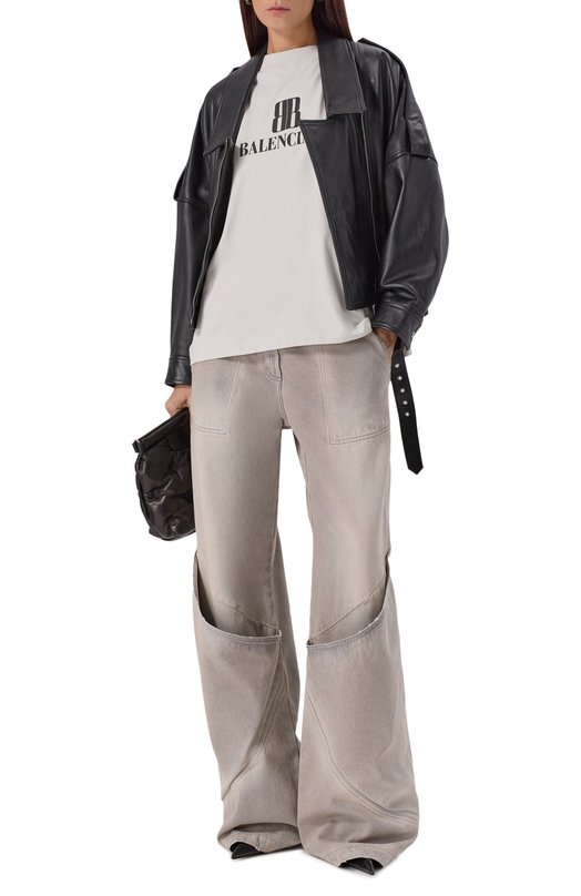 Хлопковая футболка Balenciaga 818431/TSVU4 Белый  818431/TSVU4 Фото 2