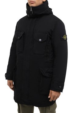 Мужская пуховая парка STONE ISLAND черного цвета, арт. 751570549 | Фото 3 (Материал подклада: Синтетический материал; Материал внешний: Синтетический материал; Материал утеплителя: Пух и перо; Длина (верхняя одежда): До середины бедра; Рукава: Длинные; Мужское Кросс-КТ: пуховик-короткий; Стили: Кэжуэл; Драгоценные камни: Проставлено; Материал сплава: Проставлено; Кросс-КТ: парка)