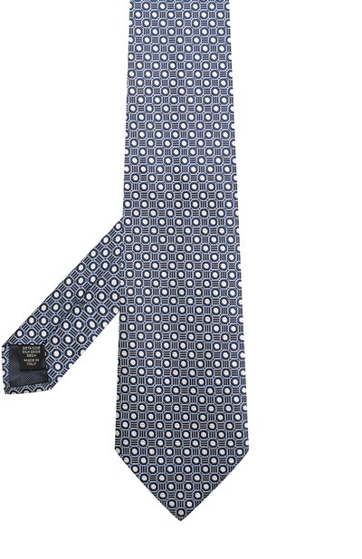 Шелковый галстук с узором ZEGNA голубого цвета по цене 22450 руб., арт. Z9E571XW, фото 2 Шелковый галстук с узором ZEGNA, арт. Z9E571XW, фото 2