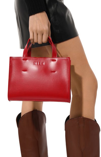 Сумка-тоут MSGM красного цвета по цене 34200 руб., арт. 3541MDZ72/764, фото 2 Сумка-тоут MSGM, арт. 3541MDZ72/764, фото 2