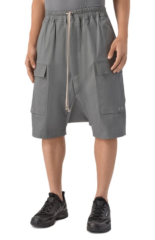 Хлопковые шорты Rick Owens RU02E1389/TE Серый  RU02E1389/TE Фото 3