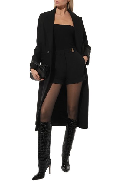 Шерстяные шорты VERSACE черного цвета по цене 77200 руб., арт. 1013160/1A04649, фото 2 Шерстяные шорты VERSACE, арт. 1013160/1A04649, фото 2