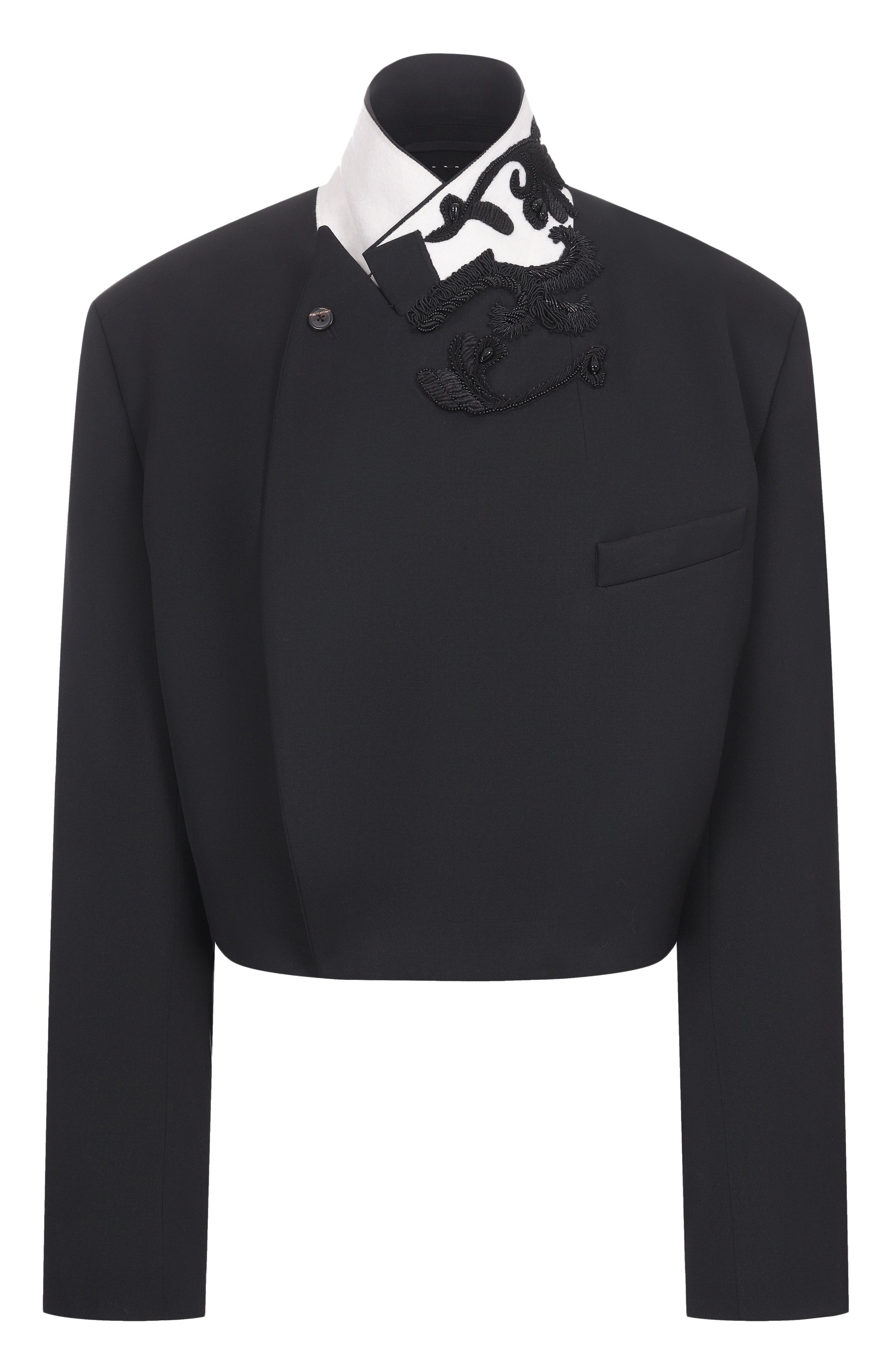 Шерстяной жакет DRIES VAN NOTEN черного цвета по цене 257000 руб., арт. 010419/3122, фото 1 Шерстяной жакет DRIES VAN NOTEN, арт. 010419/3122, фото 1