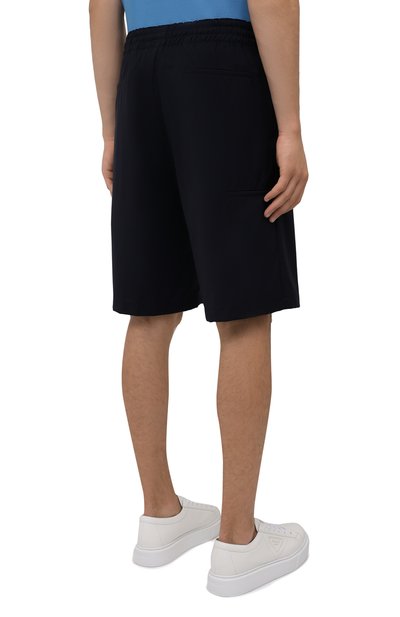 Шерстяные шорты PRADA темно-синего цвета по цене 82000 руб., арт. SPG68-1RII-F0008-191, фото 4 Шерстяные шорты PRADA, арт. SPG68-1RII-F0008-191, фото 4