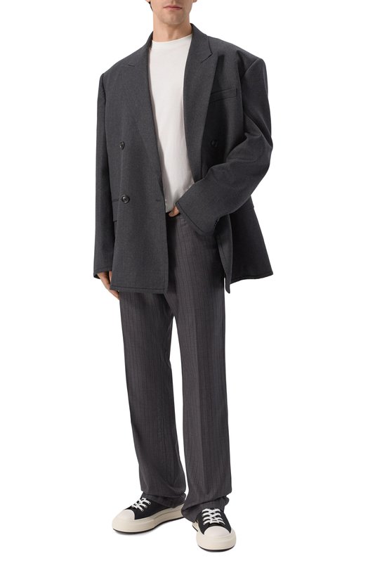 Шерстяные брюки Balenciaga 850705/TPT05 Серый  850705/TPT05 Фото 2