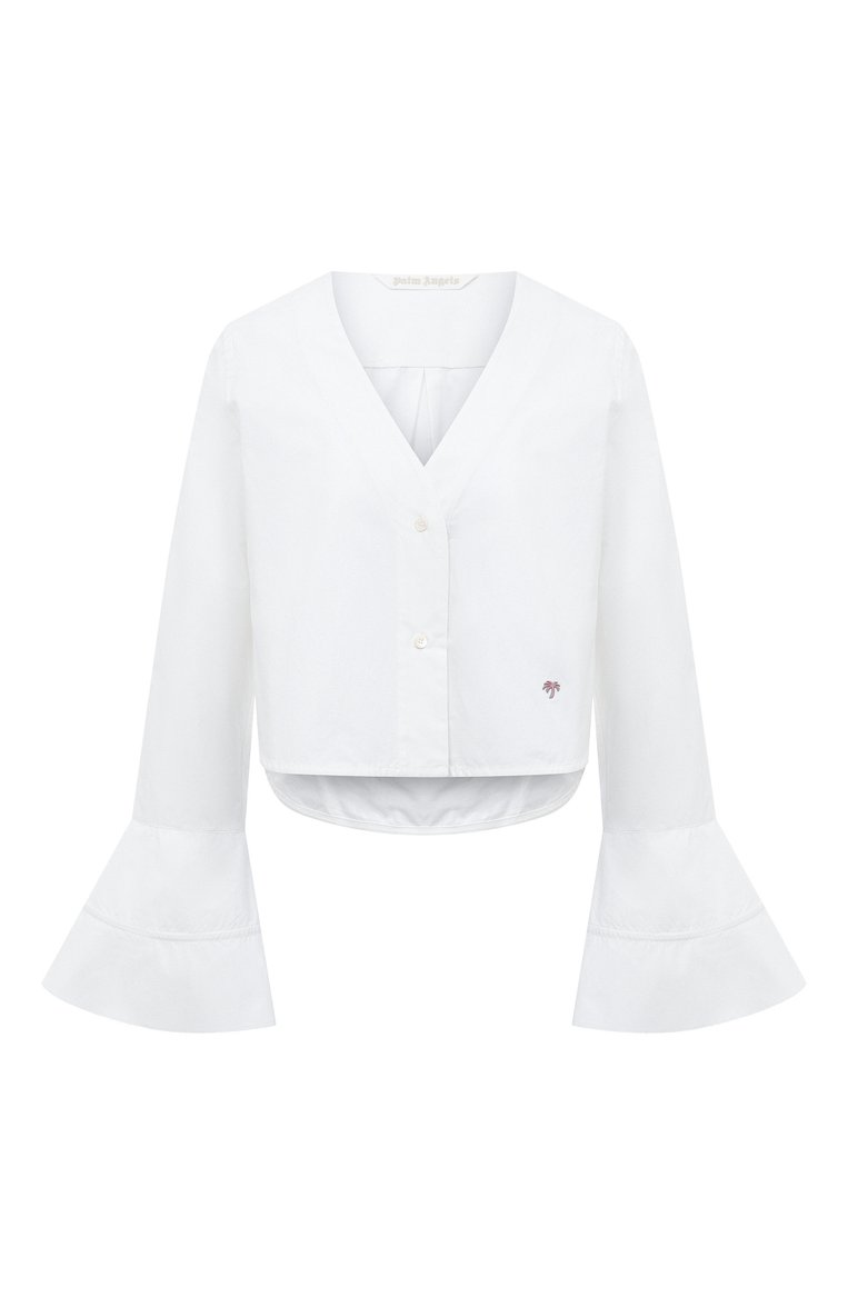 Хлопковая блузка PALM ANGELS, арт. PWGF003S23FAB0010110, фото 1