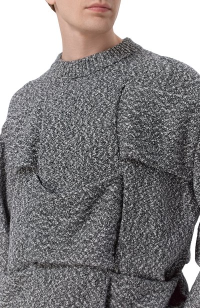 Хлопковый свитер BOTTEGA VENETA темно-серого цвета по цене 247000 руб., арт. 862420/V67U0, фото 5 Хлопковый свитер BOTTEGA VENETA, арт. 862420/V67U0, фото 5