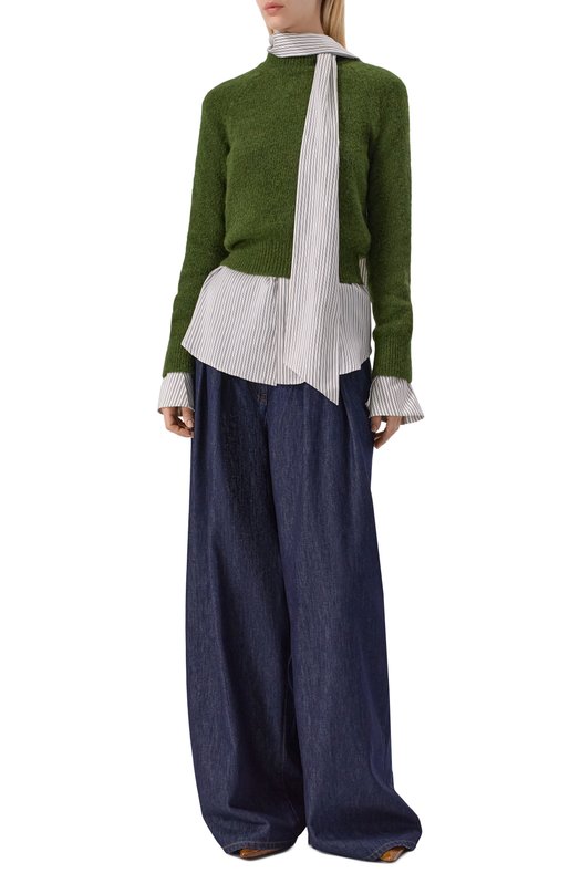 Шерстяной свитер Dries Van Noten 011225-2709-613 Зелёный  011225-2709-613 Фото 2