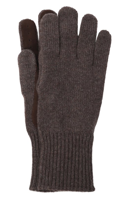 Комбинированные перчатки Brunello Cucinelli M2292118 Коричневый M2292118