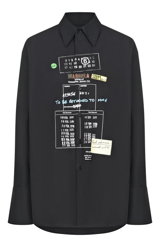 Хлопковая рубашка MM6 S52DL0237/M35480 Чёрный S52DL0237/M35480