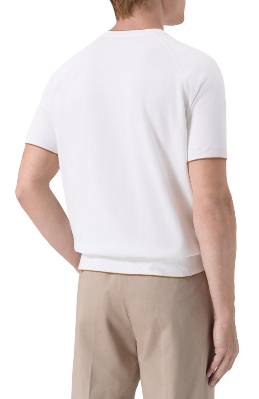 Хлопковый джемпер Kiton UMK090101 Белый  UMK090101 Фото 4