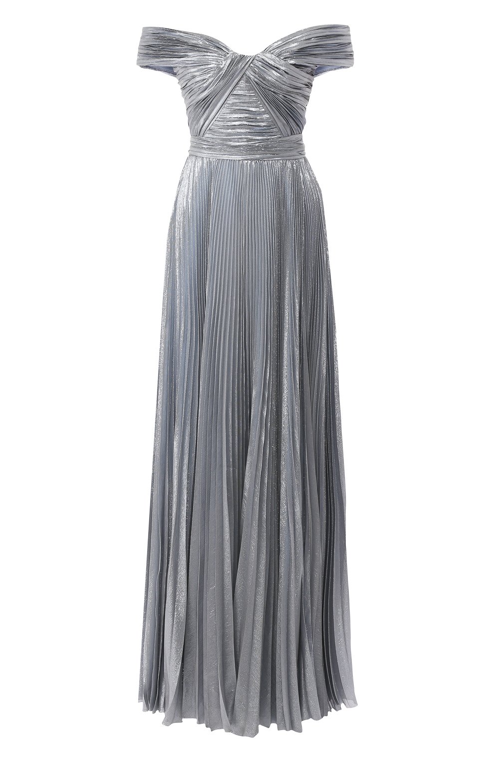 Платье-макси ZUHAIR MURAD серебряного цвета по цене 499500 руб., арт. DRR20025/CHLU002, фото 1 Платье-макси ZUHAIR MURAD, арт. DRR20025/CHLU002, фото 1