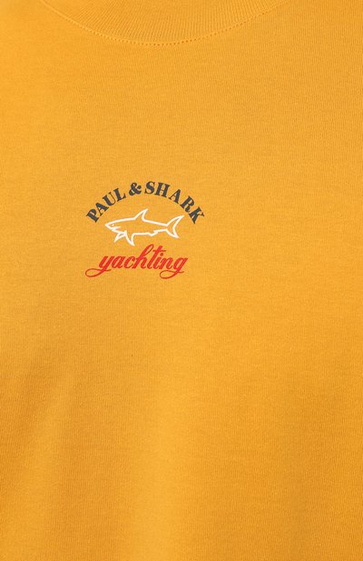 Хлопковая футболка PAUL&SHARK желтого цвета по цене 17550 руб., арт. C0P1096, фото 5 Хлопковая футболка PAUL&SHARK, арт. C0P1096, фото 5