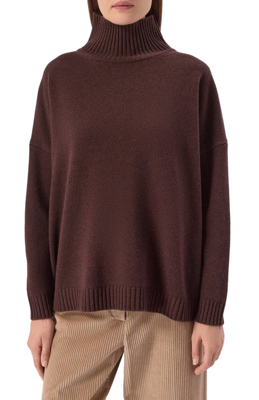 Шерстяной свитер Weekend Max Mara B0RGIA Коричневый  B0RGIA Фото 3