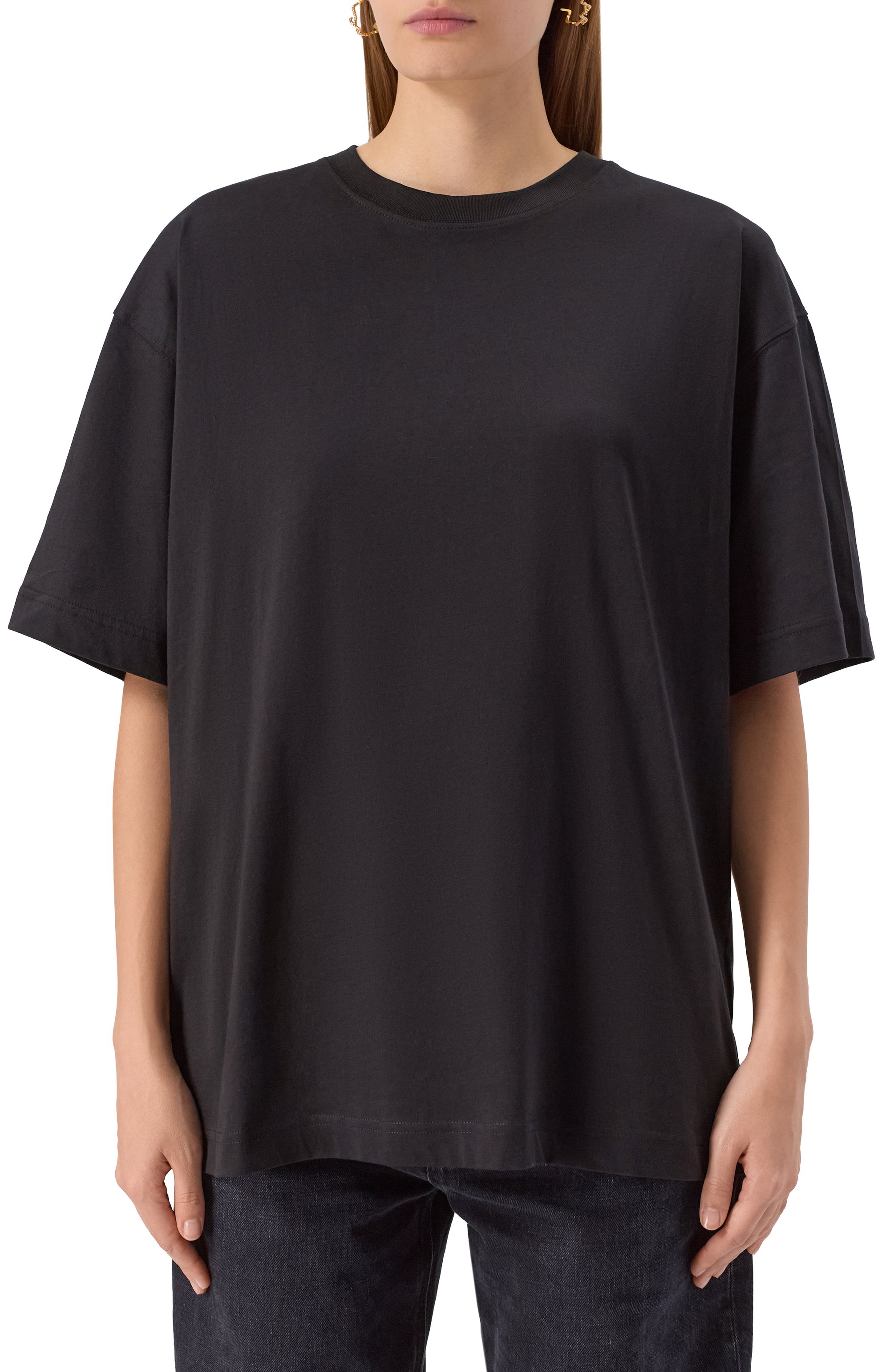 Хлопковая футболка REPLAY черного цвета по цене 8995 руб., арт. W3399E.000.22658P, фото 3 Хлопковая футболка REPLAY, арт. W3399E.000.22658P, фото 3