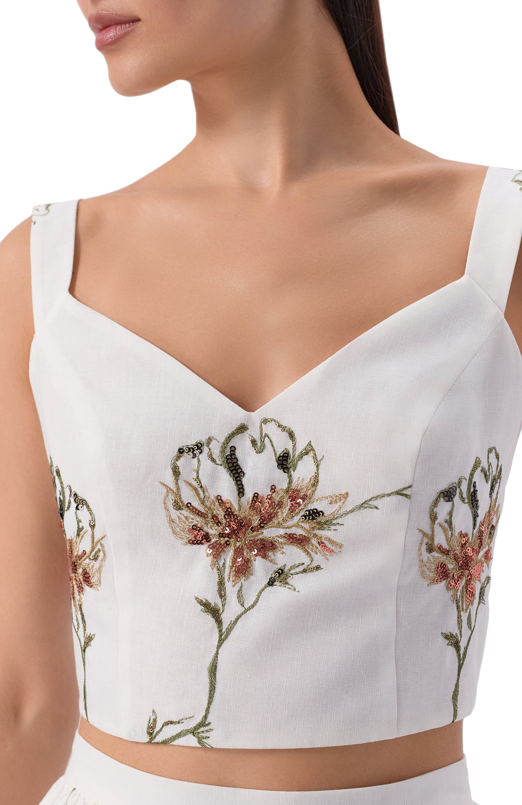 Топ из хлопка и льна OLOLOL белого цвета по цене 35000 руб., арт. OLTP011/3406.BQ102, фото 5 Топ из хлопка и льна OLOLOL, арт. OLTP011/3406.BQ102, фото 5